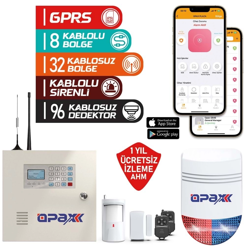 OPAX-2646%20BGR-10%20Kablolu%20Sirenli%20Akülü%20GPRS/GSM%20Ev%20ve%20İşyeri%20Alarm%20Seti