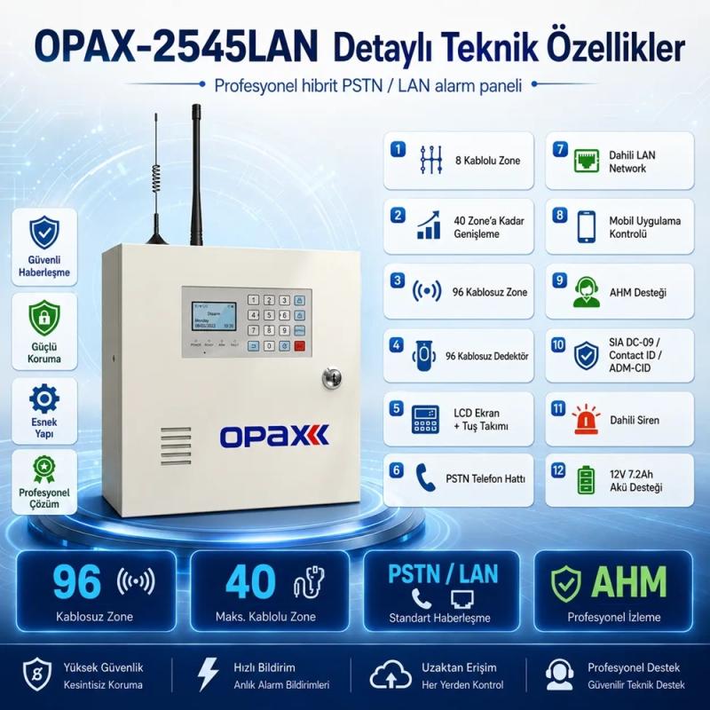 OPAX-2545LAN%20BGR-10%20Kablolu%20Sirenli%20Akülü%20LAN/PSTN%20Ev%20ve%20İşyeri%20Alarm%20Seti
