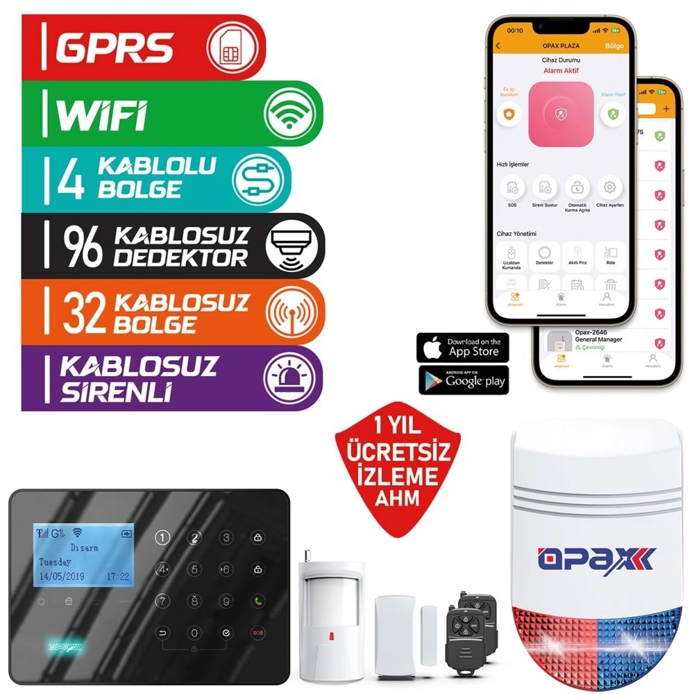 ARD-575+%20BGR-09%20GPRS/GSM/WİFİ%20KABLOSUZ%20ALARM%20PANELİ%20ve%20BGR-09%20KABLOSUZ%20SİRENLİ%20(1%20Yıl%20AHM%20Ücretsiz)