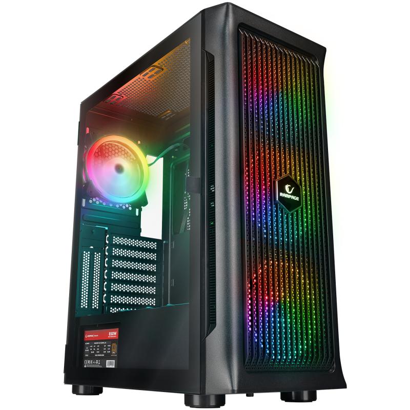 RAMPAGE%20PROLIX%20MESH%20850W%2080+%204x12CM%20ARGB%20FAN%20ATX%20TEMPERED%20GLASS%202xUSB2.0/1xUSB3.0%20SİYAH%20MID%20TOWER%20GAMİNG%20KASA