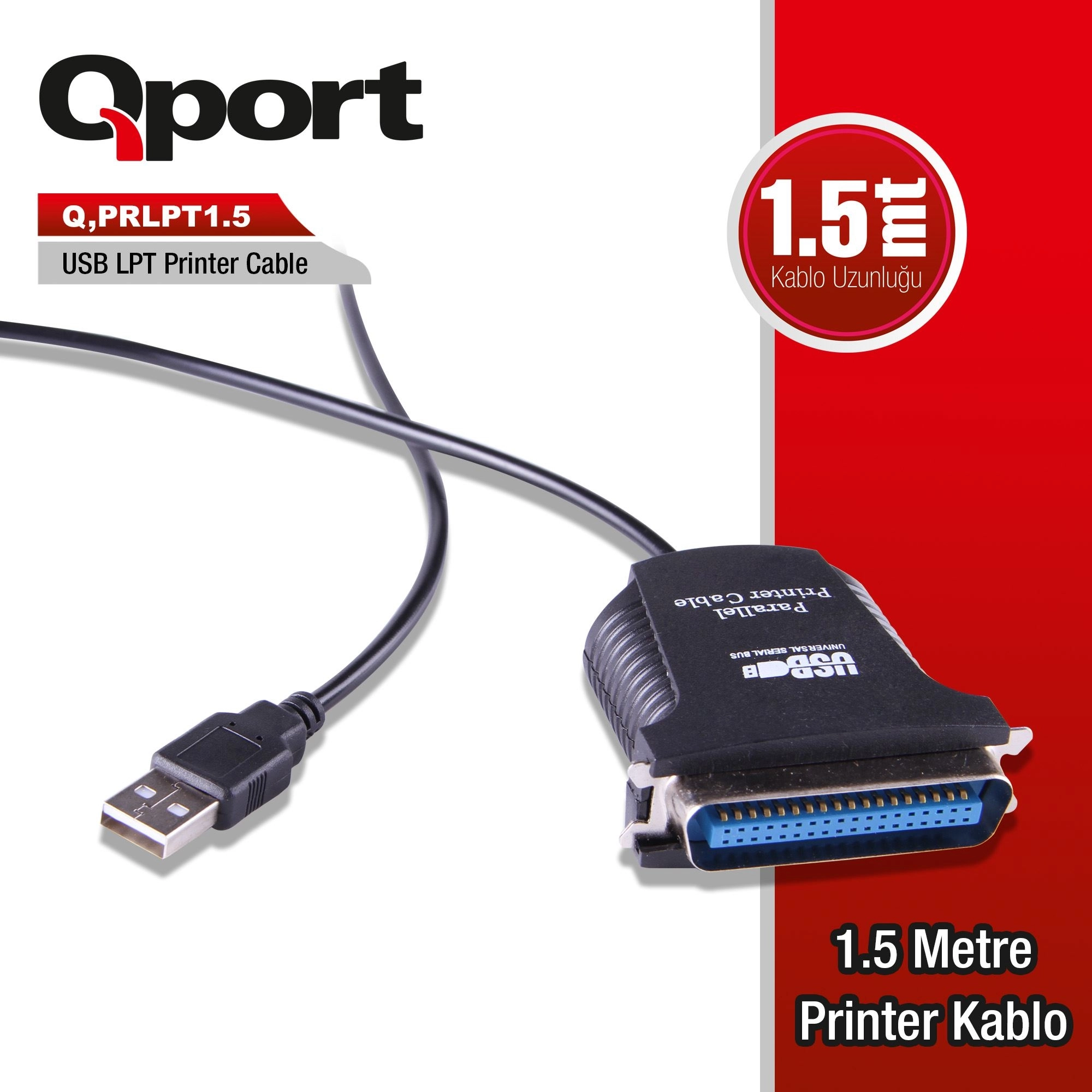 Qport%20Q-u1284%20Usb%20To%20Paralel%201.5mt%20Çevirici%20Kablo