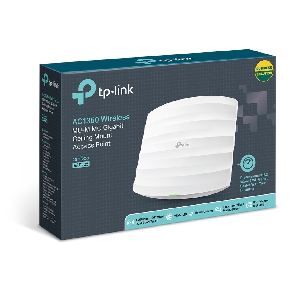 TP-LINK%20EAP225%20AC1350Mbps%201PORT%20POE%205DBI%20DUALBAND%20INDOOR%20TAVAN%20TİPİ%20ACCESS%20POINT