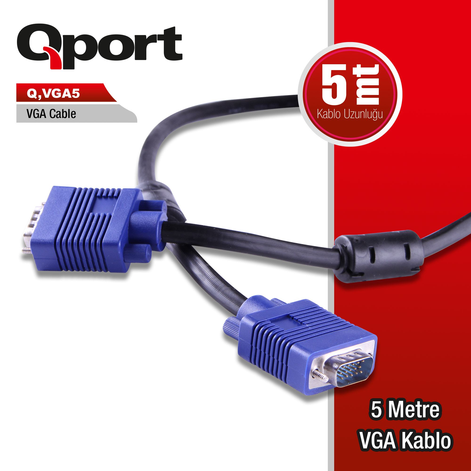 Qport%20Q-vga5%205mt%20Vga%20Kablo