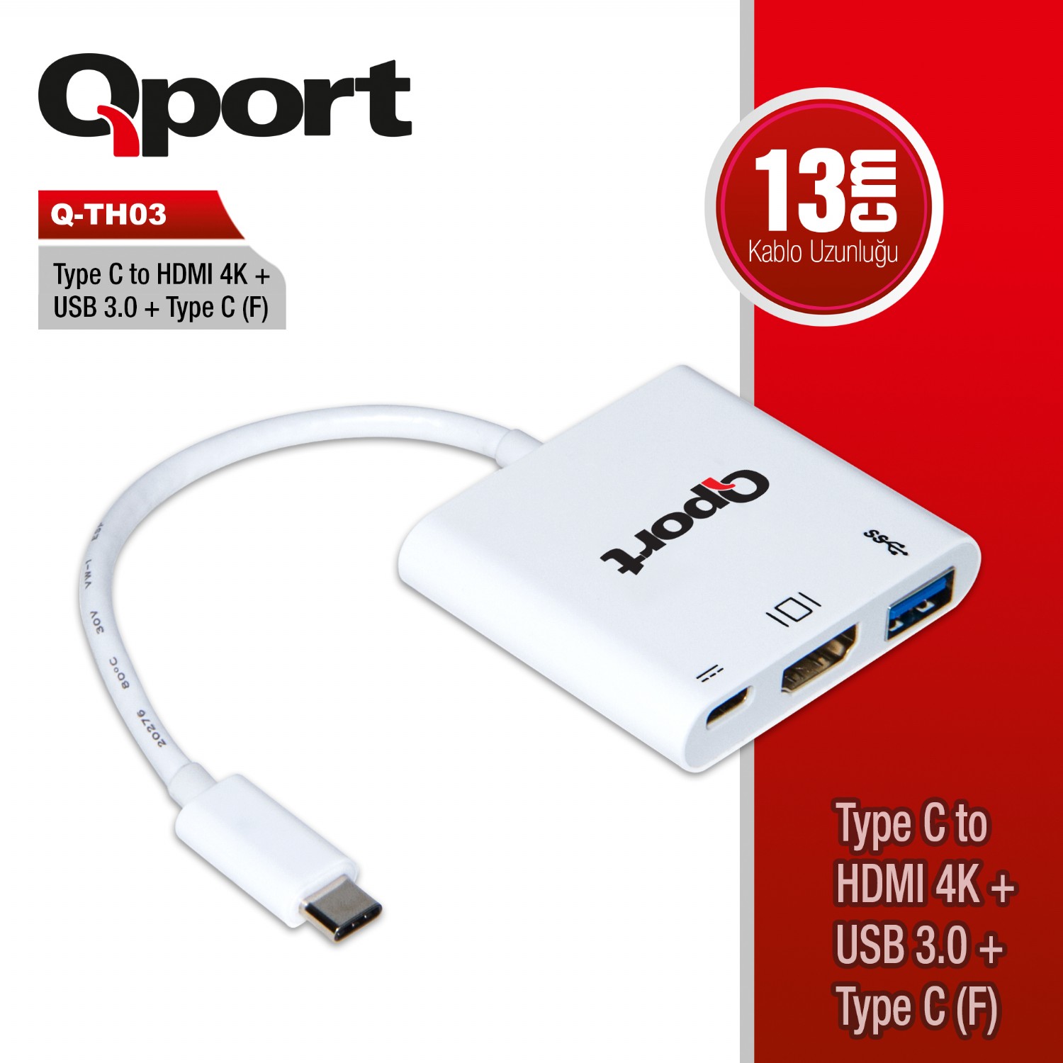 Qport%20Q-th03%20Type-c%20To%20Hdmı/usb/type-c%20Çevirici%20Adaptör