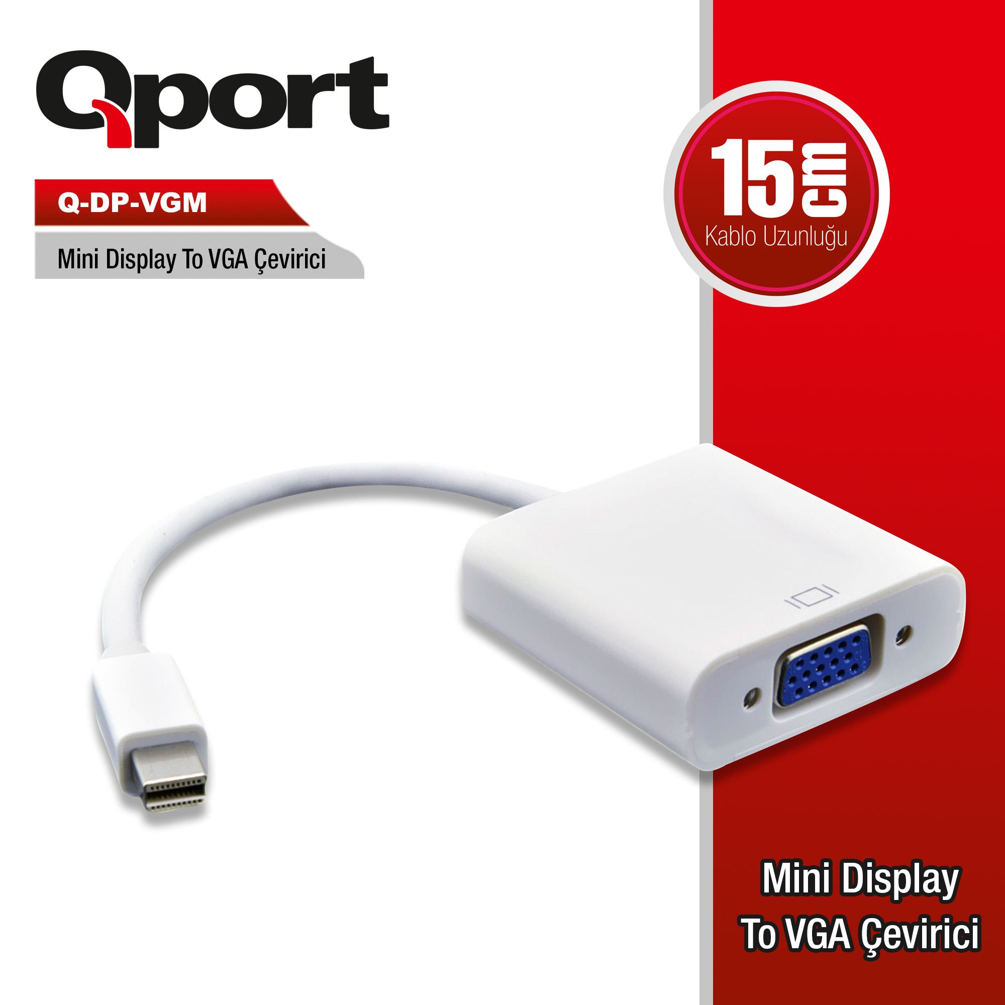 Qport%20Q-dp-vgm%20Mını%20Dısplay%20To%20Vga%20Çevirici%20Adaptör