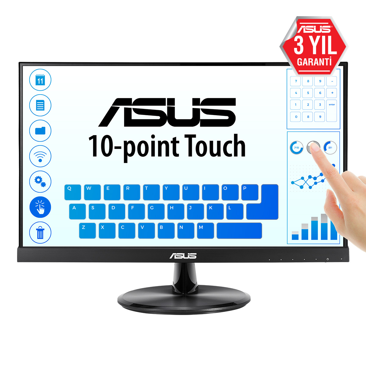 Asus%20Vt229h%2021.5’’%205ms%201920x1080%20Vga/hdmı%20Vesa%20Mm%20Dokunmatik%20Led%20Monıtor