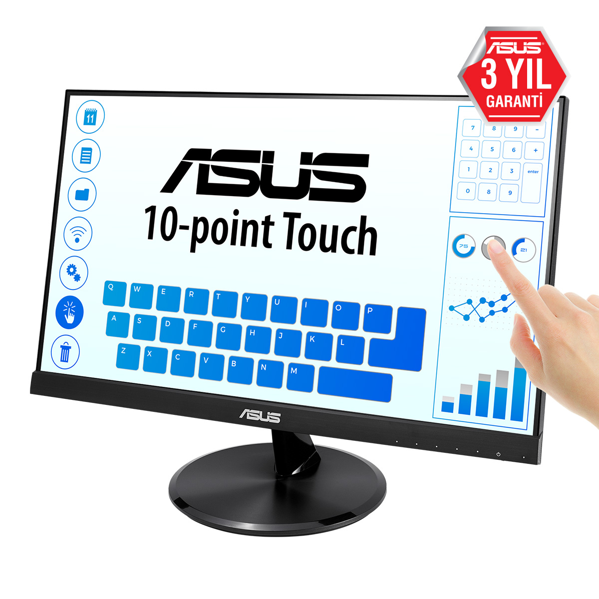 Asus%20Vt229h%2021.5’’%205ms%201920x1080%20Vga/hdmı%20Vesa%20Mm%20Dokunmatik%20Led%20Monıtor