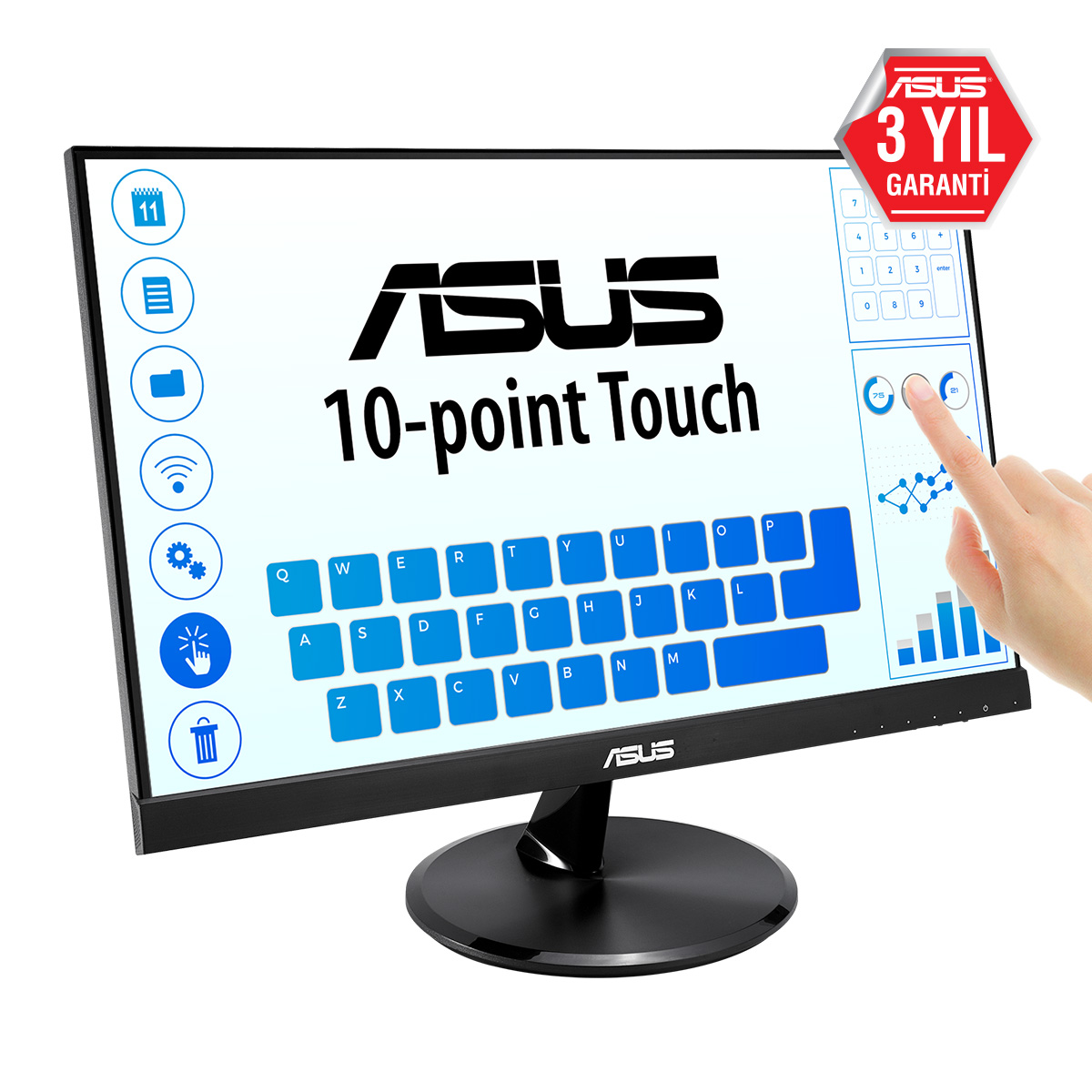 Asus%20Vt229h%2021.5’’%205ms%201920x1080%20Vga/hdmı%20Vesa%20Mm%20Dokunmatik%20Led%20Monıtor
