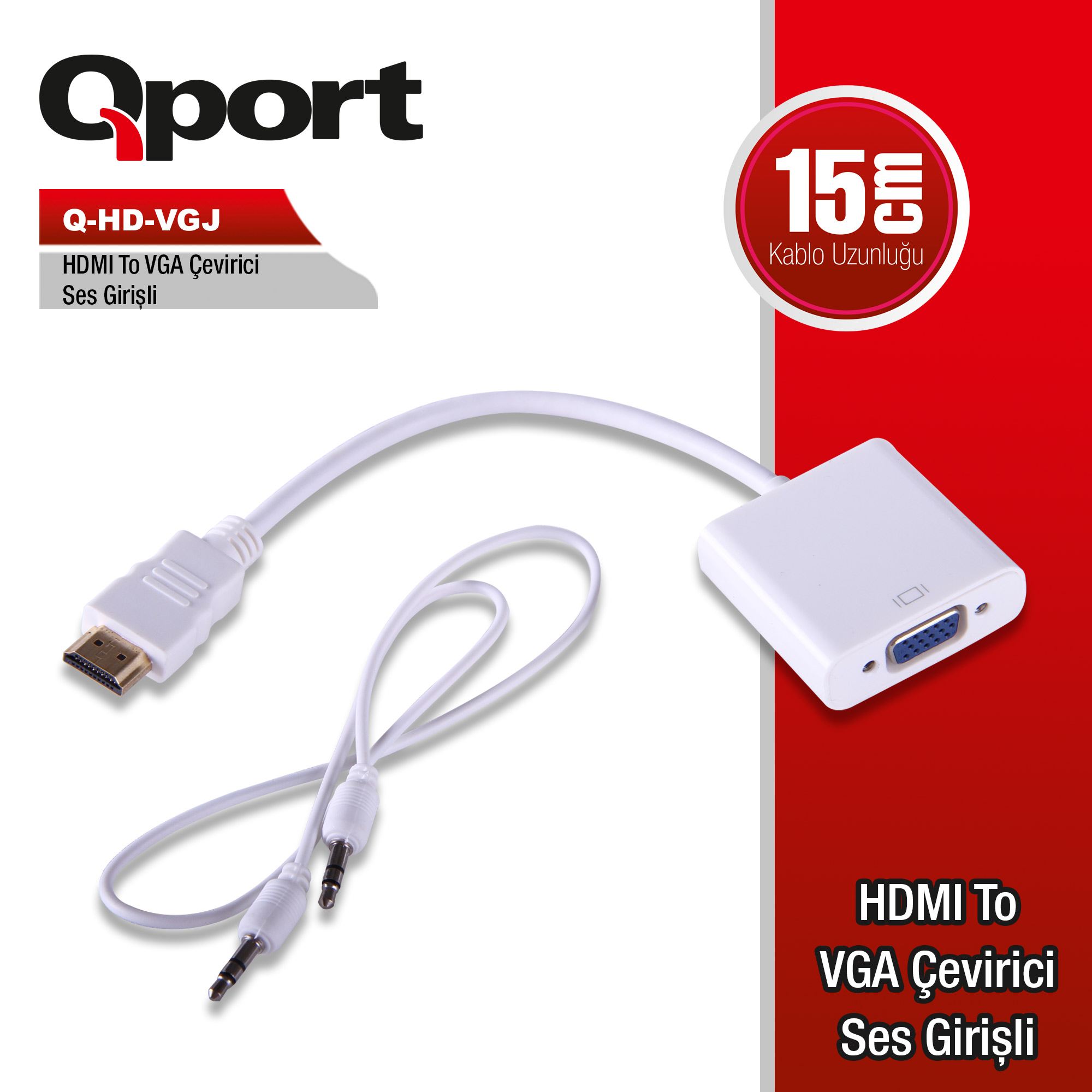 Qport%20Q-hd-vgj%20Hdmı%20To%20Vga+ses%20Girişli%20Çevirici%20Adaptör