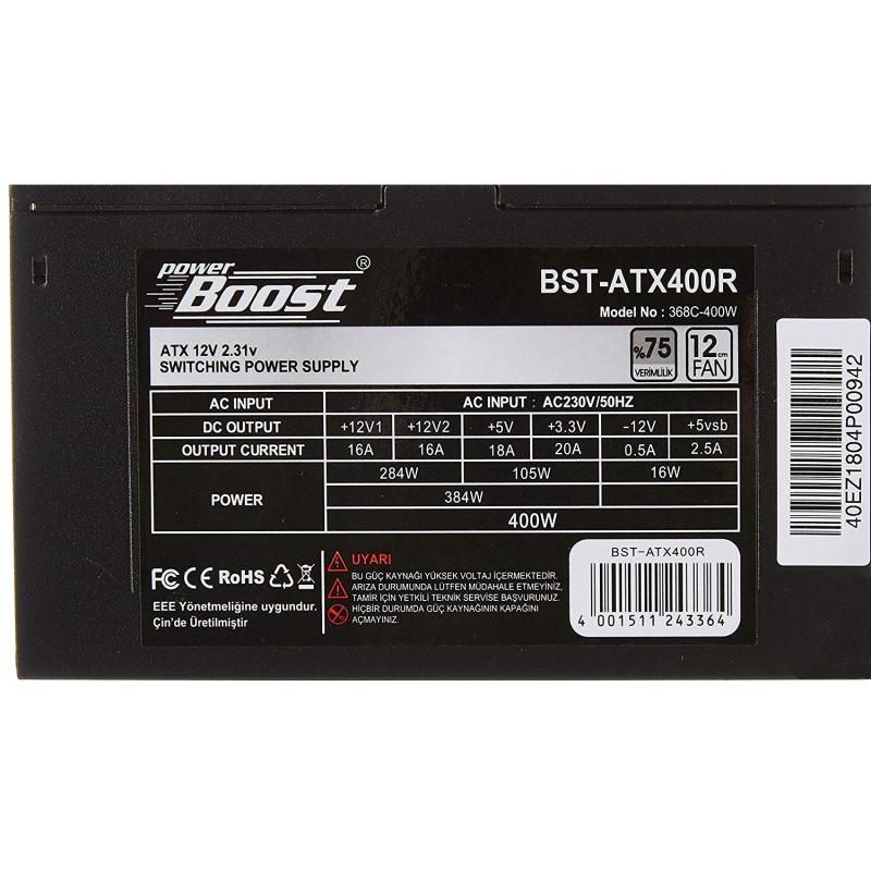 Power%20Boost%20Bst-atx400r%20400w%2012cm%20Fanlı%20Power%20Supply%20Kutulu