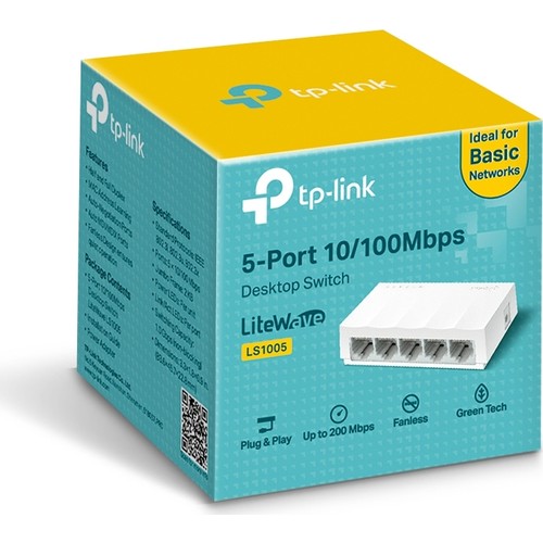 Tp-lınk%20Ls1005%205%20Port%2010/100%20Yonetılemez%20Desktop%20Swıtch%20Plastik%20Kasa