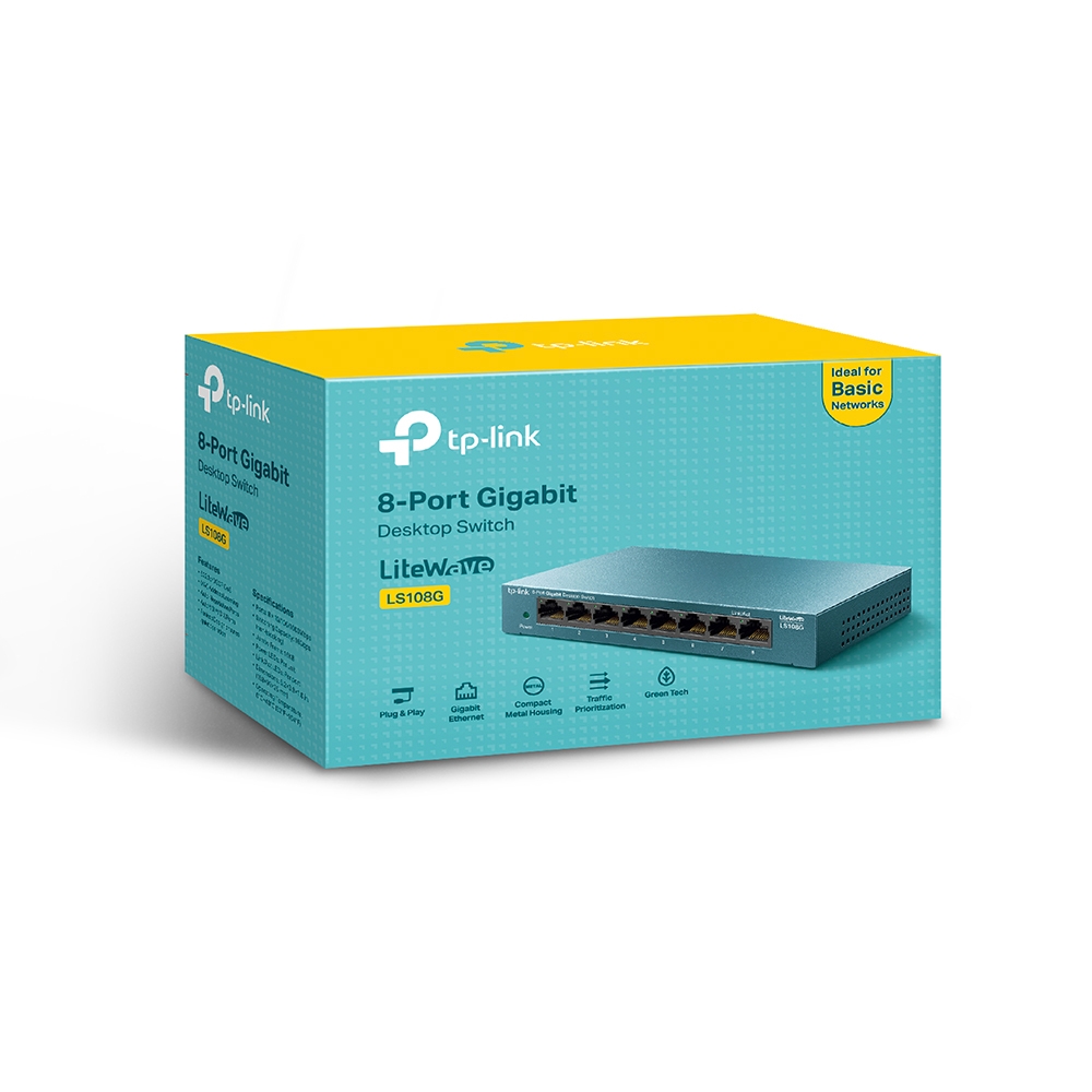 Tp-lınk%20Ls108g%208%20Port%2010/100/1000%20Yonetılemez%20Desktop%20Swıtch%20Metal%20Kasa