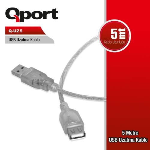 Qport%20Q-uz5%20Usb%202.0%20Usb%20Uzatma%20Kablosu%205%20Mt