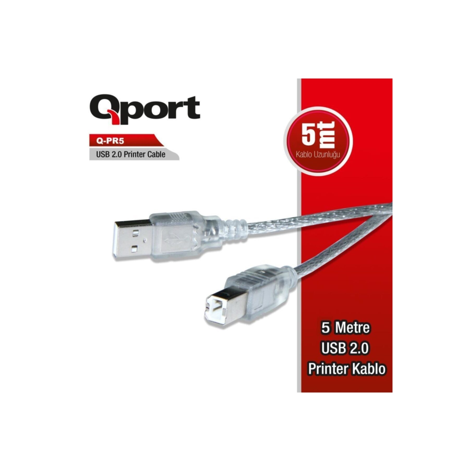 Qport%20Q-pr5%20Usb%202.0%20Yazıcı%20Kablosu%205%20Mt