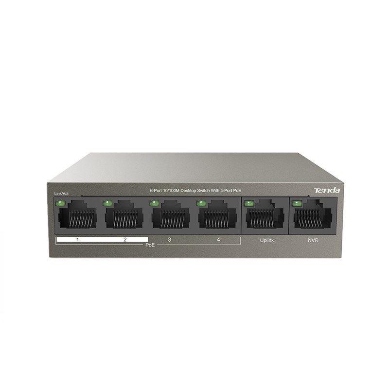 Tenda%20Tef1106p-4-63w%206%20Port%2010/100%204%20Poe%20+%202%20Uplınk%2063watt%20Yonetılemez%20Swıtch