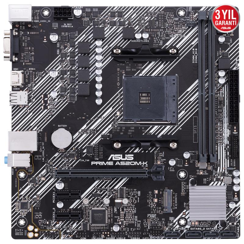 Asus%20Prıme%20A520m-k%202xddr4%20Vga%20Hdmı%201xm2%20Am4%20Anakart