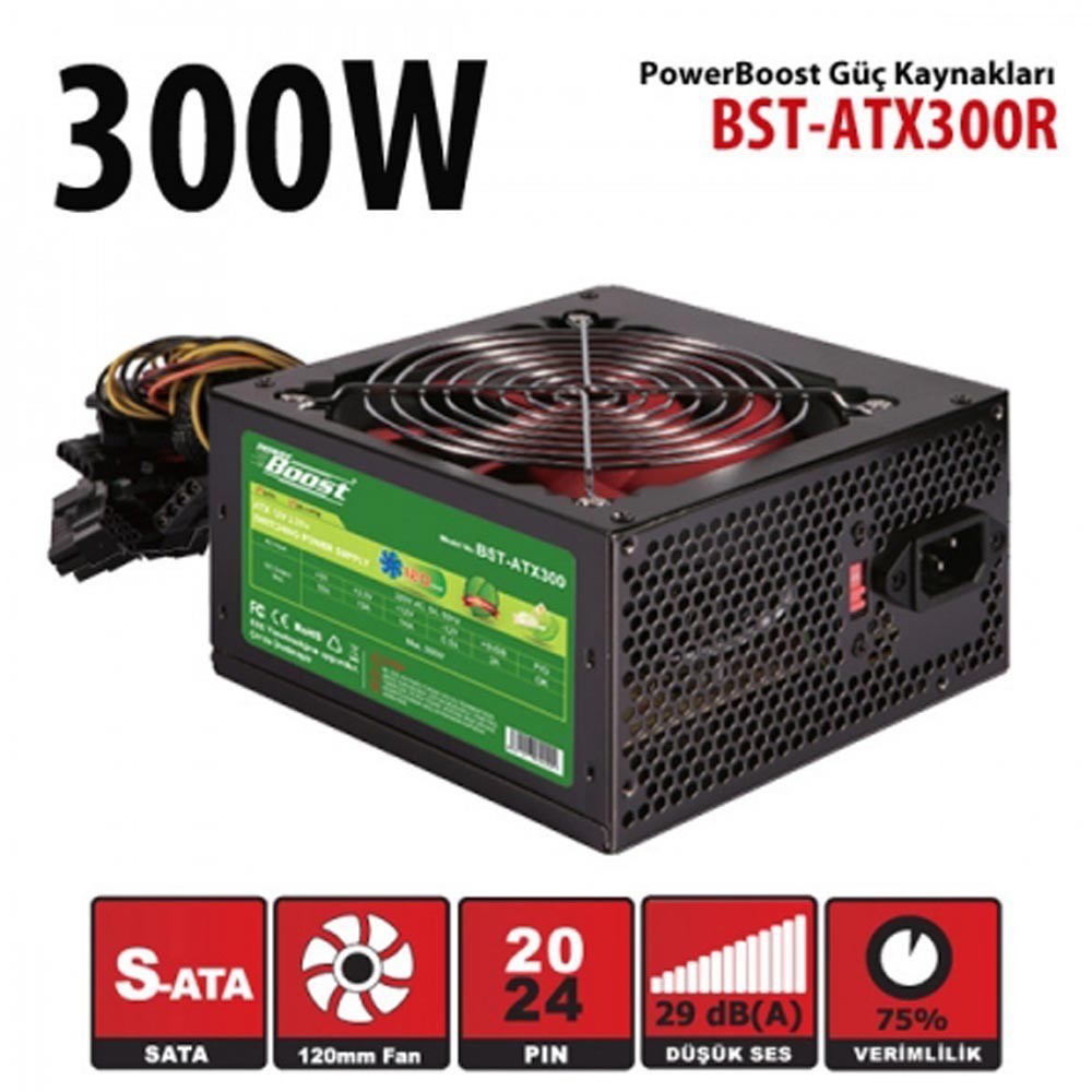 Power%20Boost%20Bst-atx300r%20300w%2012cm%20Fanlı%20Power%20Supply%20Kutulu