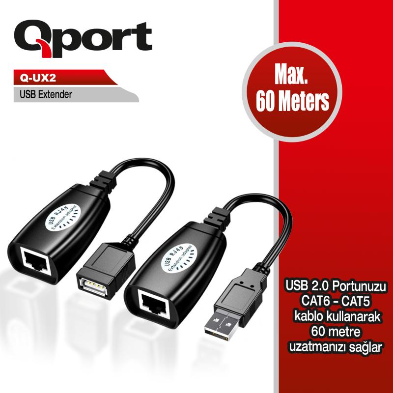 Qport%20Q-ux2%20Cat5/cat6%2060m%20Usb%20Extender