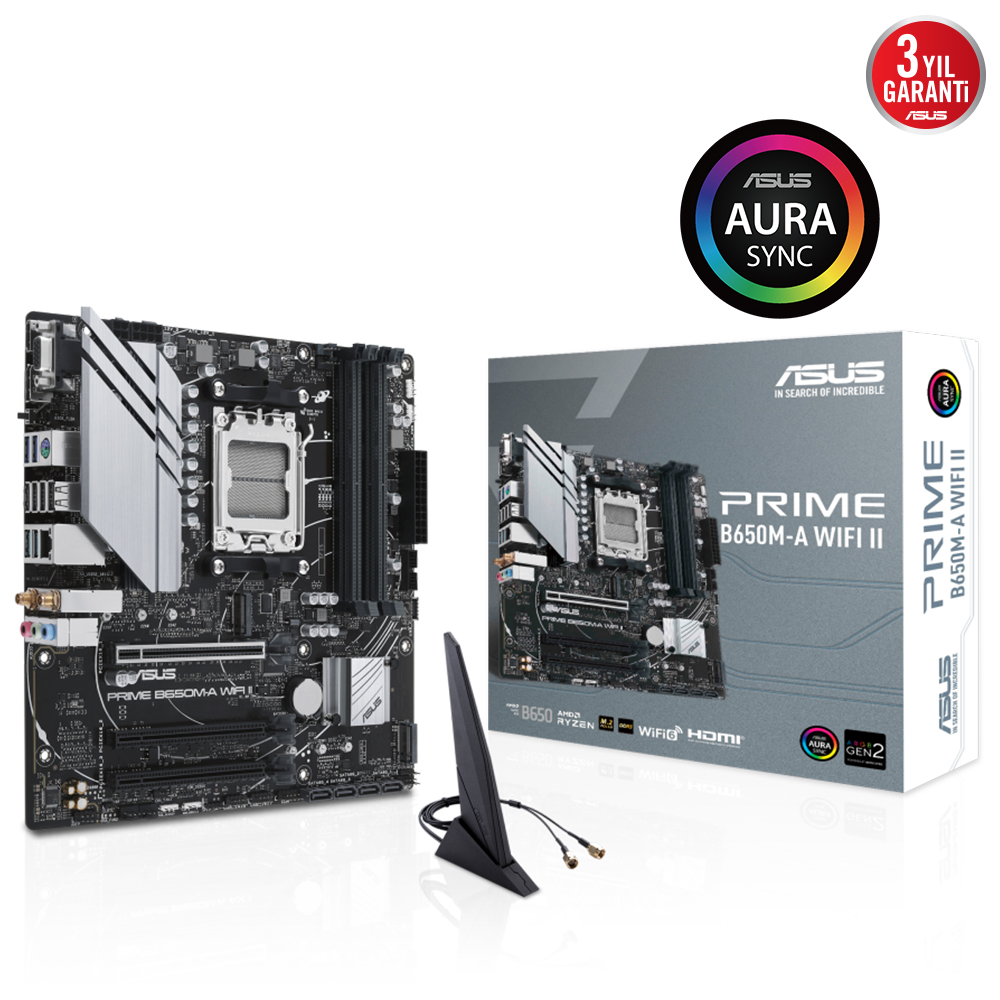 Asus%20Prıme%20B650m-a%20Wıfı%20Iı%204xddr5%20Dp+vga+hdmı%202xm.2%20Am5%20Anakart