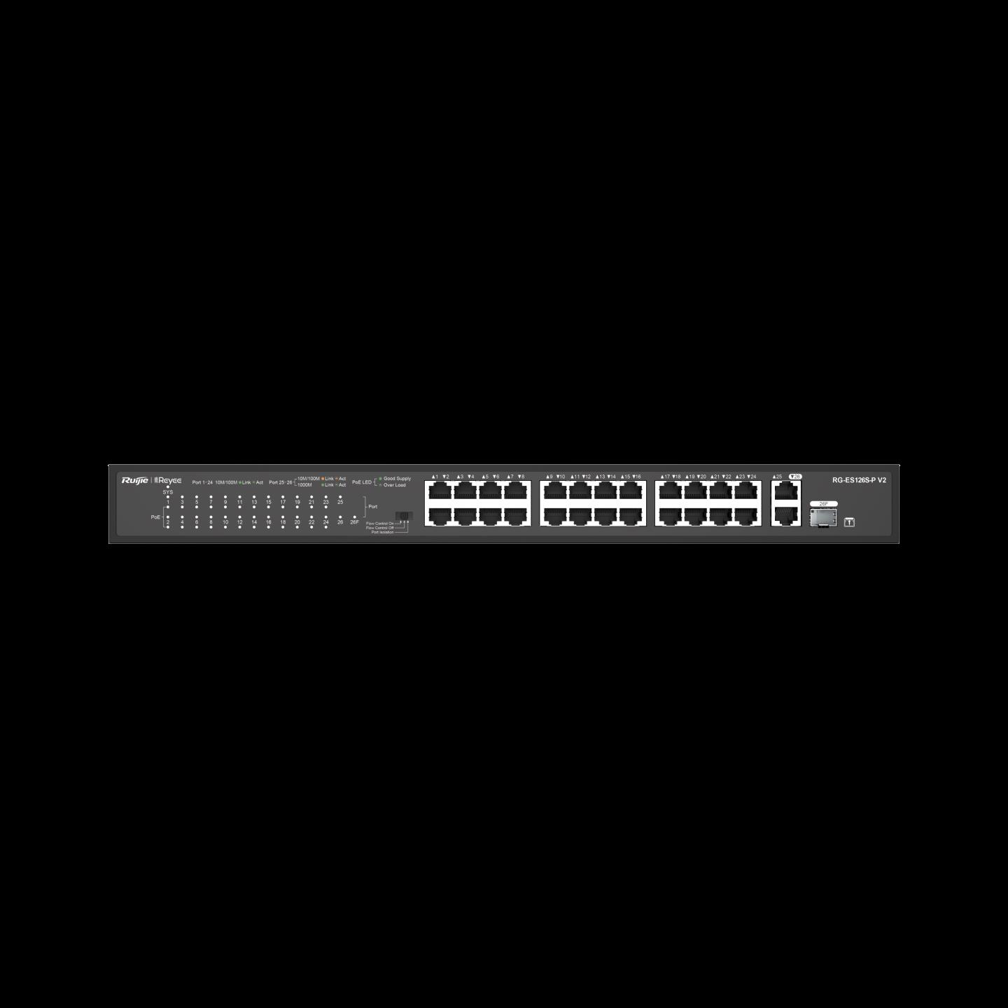 Ruıjıe%20Reyee%20Rg-es126s-p%2024%20Port%2010/100%2024%20Port%20Poe+%201x%20Uplınk%20+%201xsfp%20370%20Watt%20Yonetılemez%20Rack%20Mount%20Swıtch