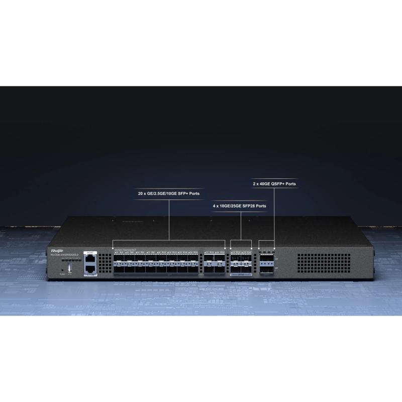Ruıjıe%20Rg-cs86-20xs4vs2qxs-d%2028%20Sfp%20100/1000m%2010/100/1000%202%20X%2040gbase-x%20Qsfp+%20Yonetılebılır%20Rack%20Mount%20Swıtch