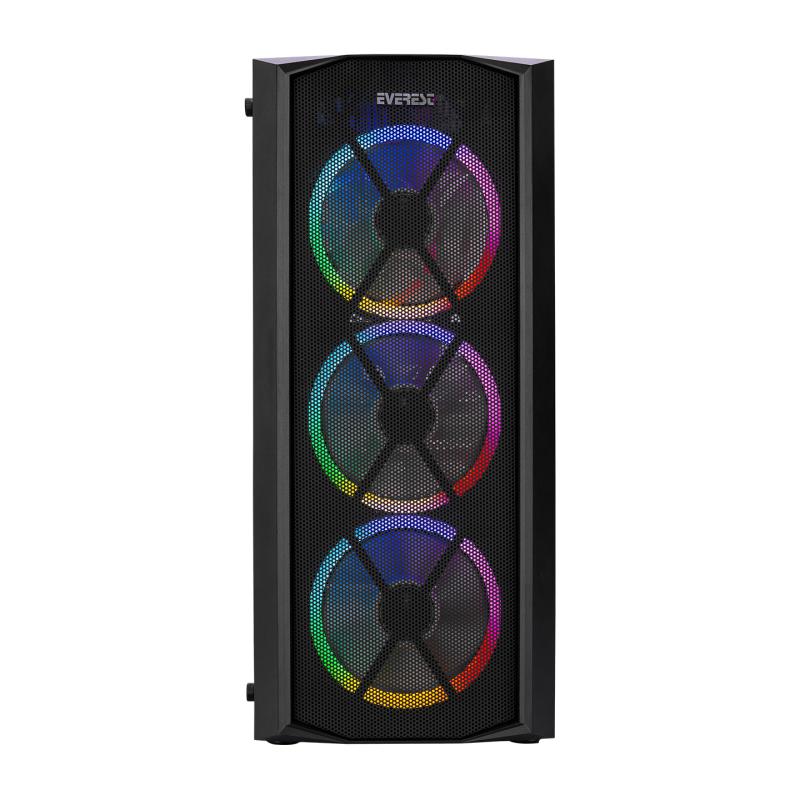 EVEREST%20FLAT%20MESH%20PSU%20YOK%204x12CM%20RGB%20FAN%20ATX%20TEMPERED%20GLASS%202xUSB2.0/1xUSB3.0%20SİYAH%20MID%20TOWER%20GAMİNG%20KASA