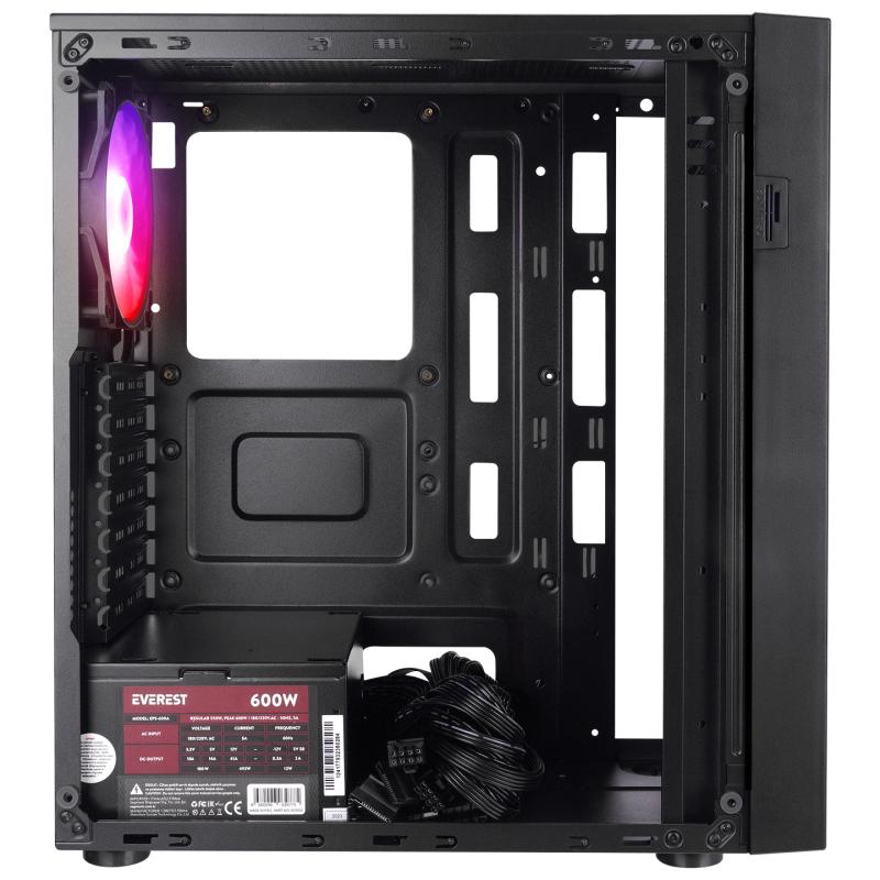 EVEREST%20FACED%20V5%20MESH%20600W%204x12CM%20RGB%20FAN%20ATX%20TEMPERED%20GLASS%202xUSB2.0/1xUSB3.0%20SİYAH%20MID%20TOWER%20GAMİNG%20KASA