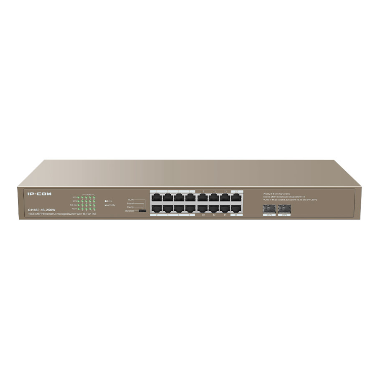 Ip-com%20Ip-g3318p-16-250w%2016%20Port%2010/100/1000%2016%20Port%20Poe%202%20X%20Sfp%20250w%20Cloud%20Yönetilebilir%20Rack%20Mount%20Swıtch