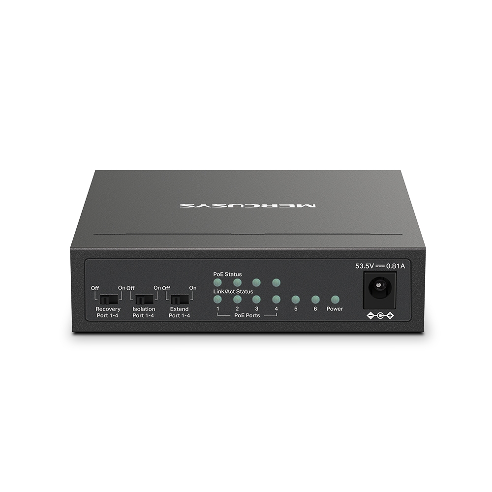 Tp-lınk%20Mercusys%20Ms106lp%206%20Port%2010/100%204%20Port%20Poe+%20Yonetılemez%20Desktop%20Swıtch%20Metal%20Kasa
