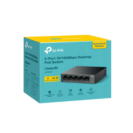 Tp-lınk%20Ls105lp%205%20Port%2010/100%204%20Port%20Poe%20Yonetılemez%20Desktop%20Swıtch%20Metal%20Kasa