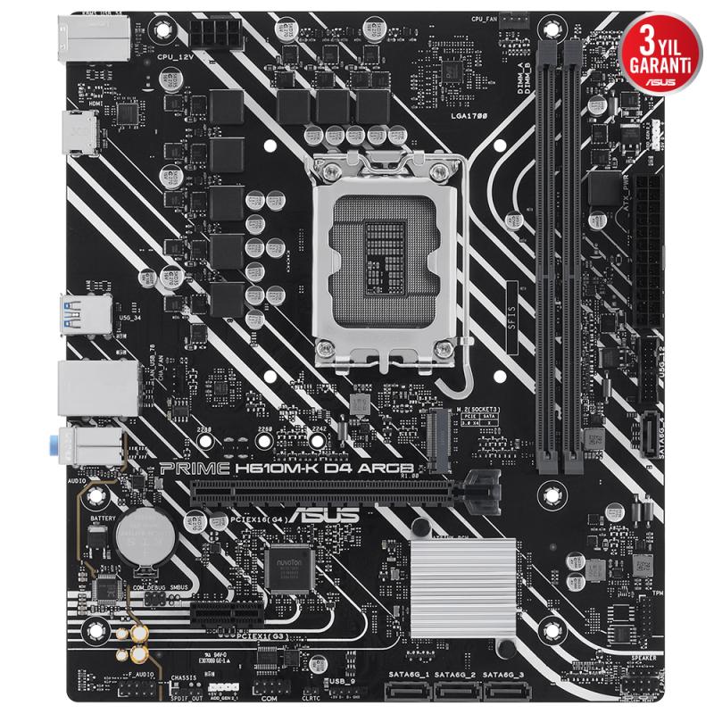 Asus%20Prıme%20H610m-k%20D4%20Argb%202xddr4%20Vga/hdmı%201xm.2%201xglan%201700p%20Anakart