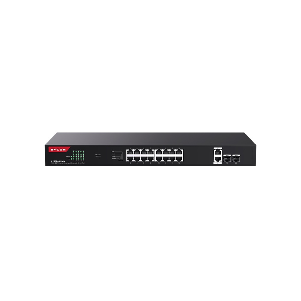 Ip-com%20Ip-g1120p-16-250w%2016%20Port%20Poe%2010/100/1000%202%20X%20Sfp%20250w%20Yonetılemez%20Rack%20Mount%20Swıtch
