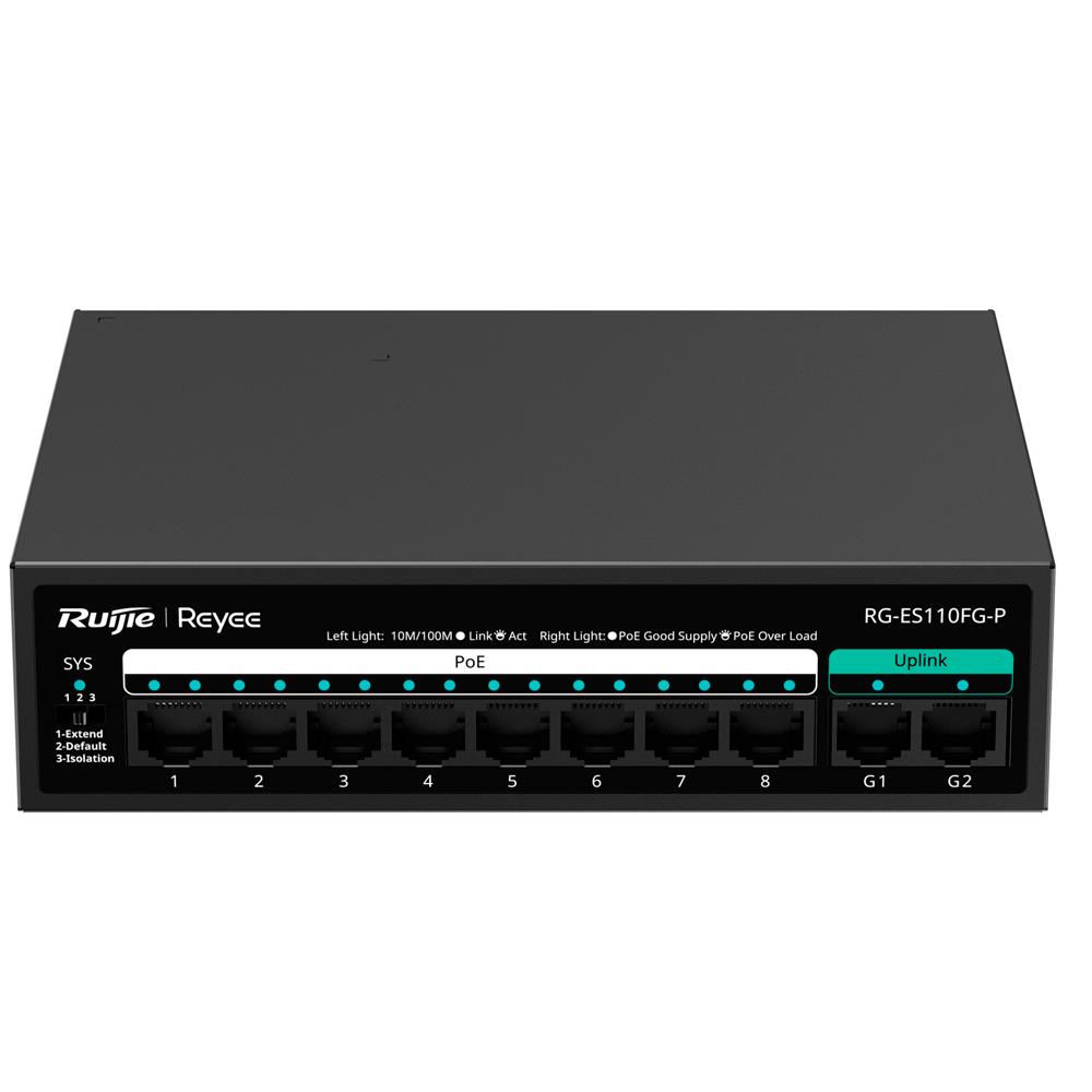 Ruıjıe%20Reyee%20Rg-es110fg-p%208%20Port%2010/100%208%20Port%20Poe%202%20Port%20Gıgabıt%20Uplınk%20110w%20Yonetılemez%20Desktop%20Swıtch
