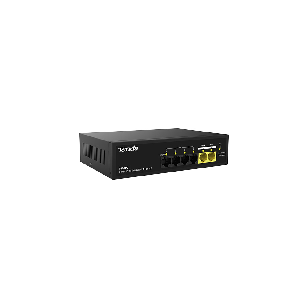 Tenda%20S106pc%206%20Port%2010/100%204%20Port%20Poe%202%20Port%20Uplınk%2055w%20Yonetılemez%20Desktop%20Swıtch