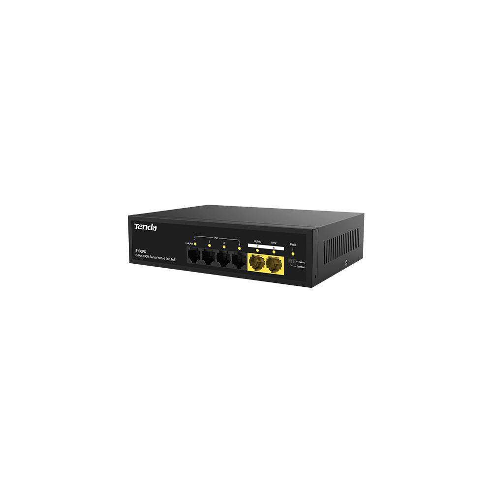 Tenda%20S106pc%206%20Port%2010/100%204%20Port%20Poe%202%20Port%20Uplınk%2055w%20Yonetılemez%20Desktop%20Swıtch