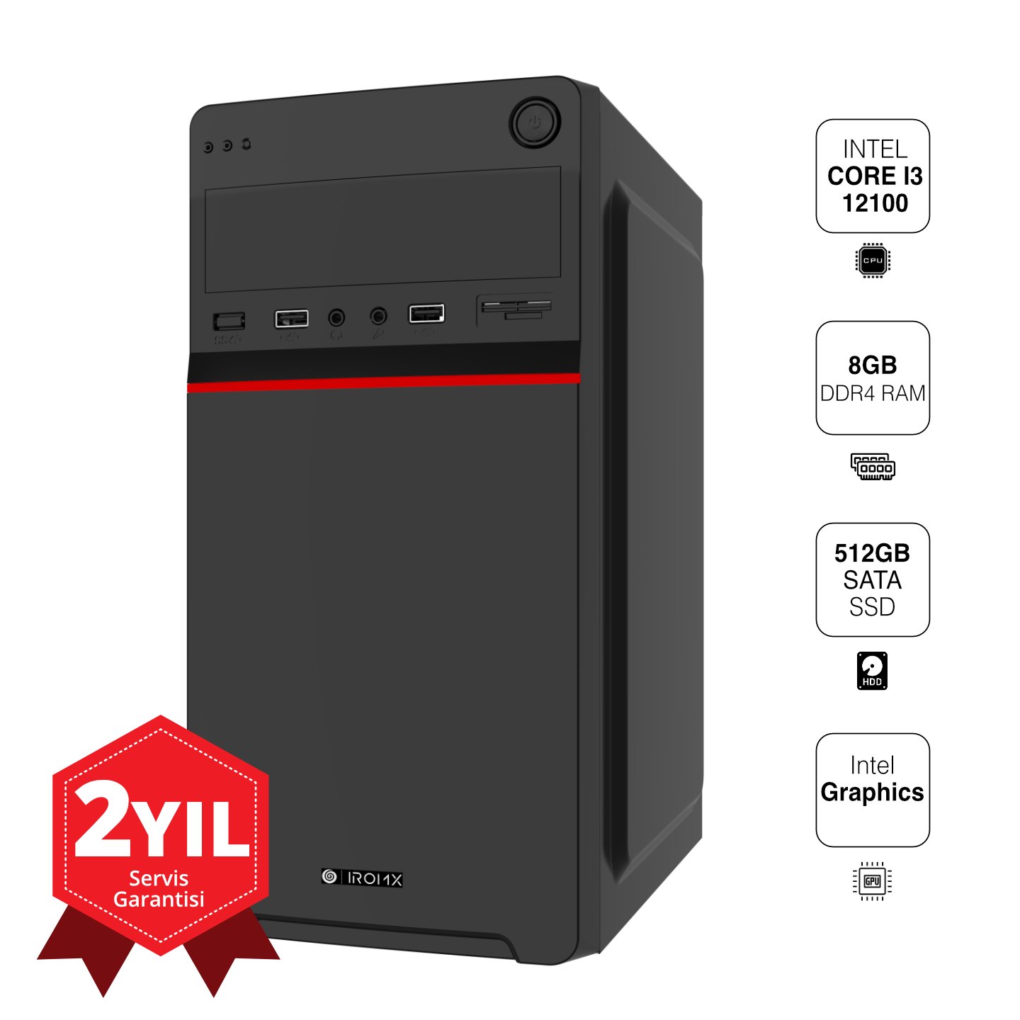 IROMX%20IRB25-303%20I3-12100%208GB%20512GB%20SSD%20O/B%20KASA