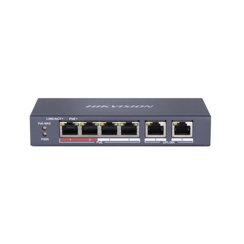 Hıkvısıon%20Ds-3e0106p-e/m%2010/100%204%20Port%20Poe%202%20Port%20Uplınk%20Fast%20Ethernet%20Swıtch