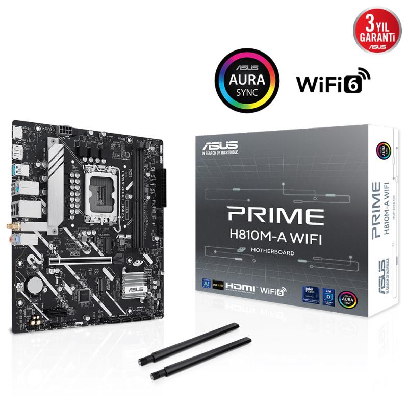 Asus%20Prıme%20H810m-a%20Wıfı%202x%20Ddr5%20Dp/hdmı%202x%20M.2%201x%202.5glan/wıfı/bt%20Usb3.2%201851p%20Anakart