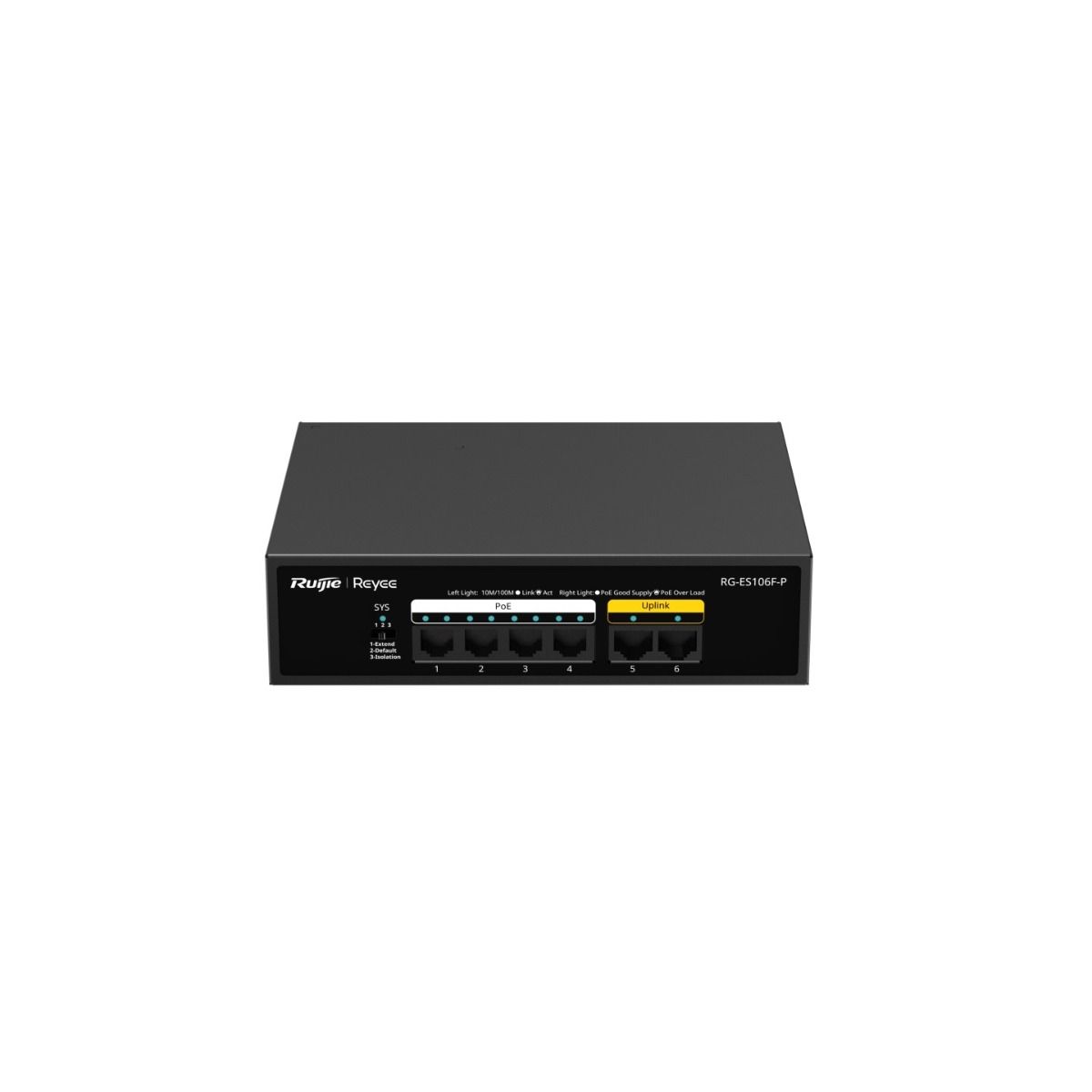 Ruıjıe%20Reyee%20Rg-es106f-p%206%20Port%2010/100%204%20Port%20Poe%202%20Port%20Uplınk%2054w%20Yonetılemez%20Desktop%20Swıtch