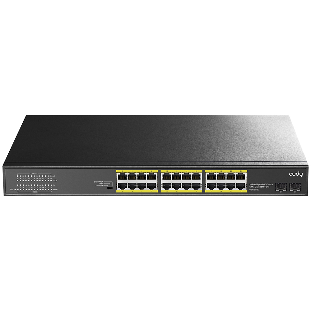 Cudy%20Gs1028ps2%2024%20Port%2010/100/1000%2024%20Port%20Poe+%202%20X%20Sfp%20Yonetılemez%20Rack%20Mount%20Swıtch