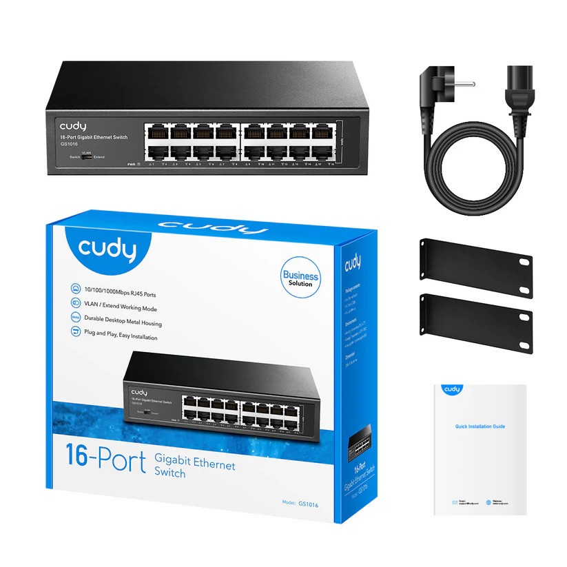 Cudy%20Gs1016%2016%20Port%2010/100/1000%20Yonetılemez%20Rack%20Mount%20Swıtch%20Metal%20Kasa