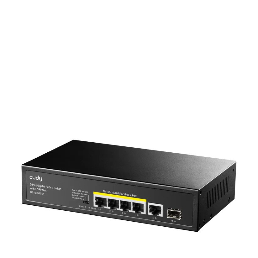 Cudy%20Gs1005pts1%205%20Port%2010/100/1000%204%20Port%20Poe+%201%20Port%20Uplınk+%201%20Sfp%20120w%20Yonetılemez%20Desktop%20Swıtch