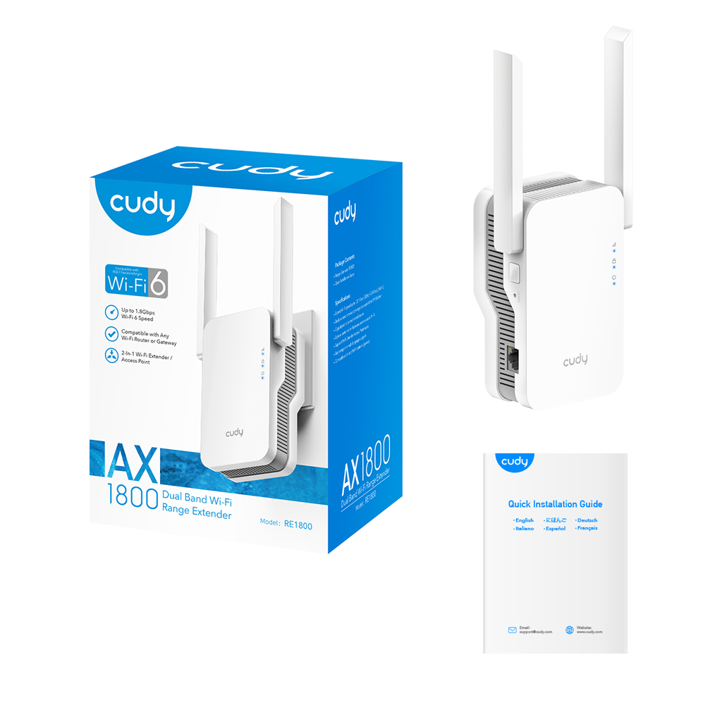 Cudy%20Re1800%20Ax1800%20Wi-fi%206%201port%202%20Anten%202.4/5ghz%20Indoor%20Repeater%20Menzil%20Genişletici