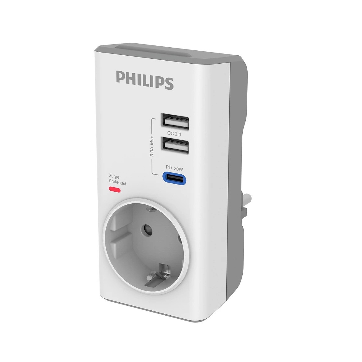 Phılıps%20Chp8010w/10%20380j%20Tekli%20/%201xusb-c/2xusb-a%20Akım%20Korumalı%20Priz