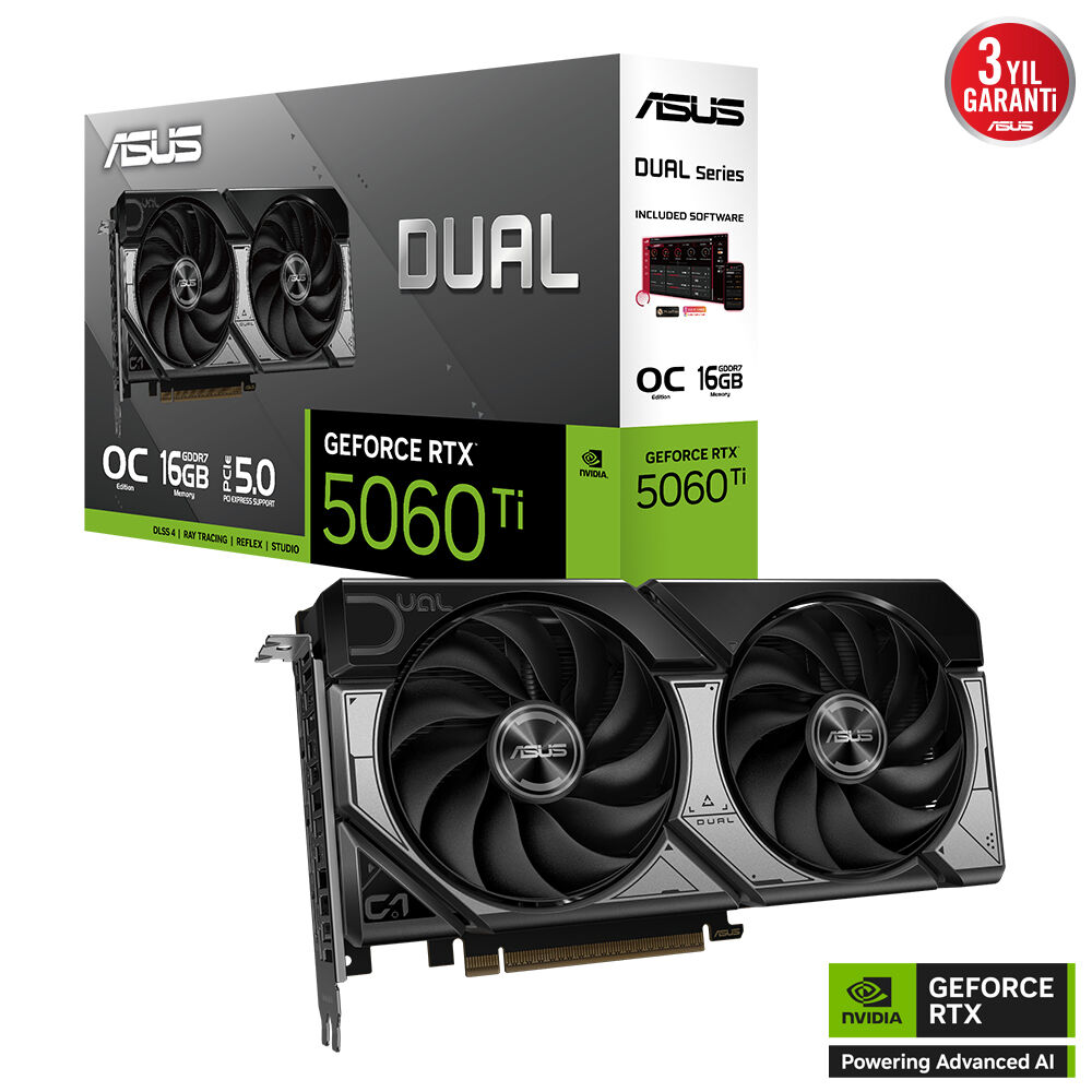 Asus%20Dual-rtx5060tı-o16g%20Rtx5060tı%2016gb%20Gddr7%20128bit%203xdp/1xhdmı