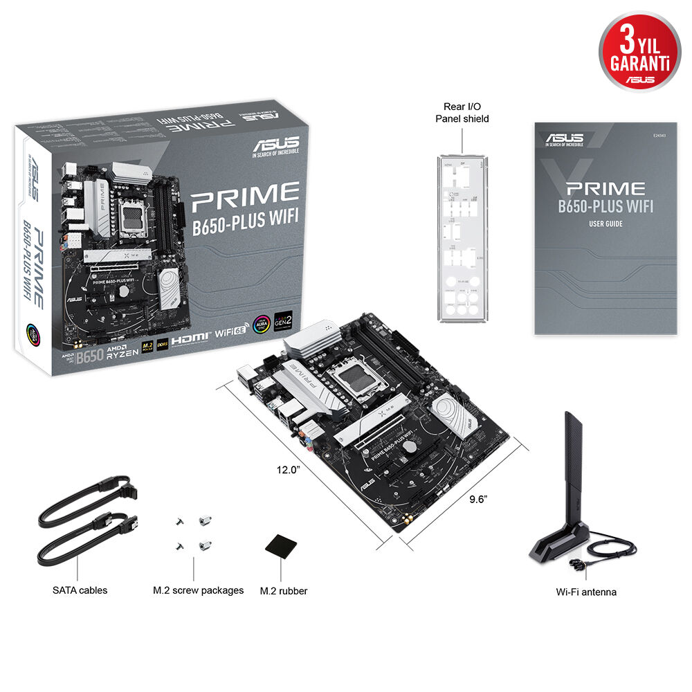 Asus%20Prıme%20B650-plus%20Wıfı%204xddr5%20Dp/hdmı%202xm.2%20Am5%20Anakart