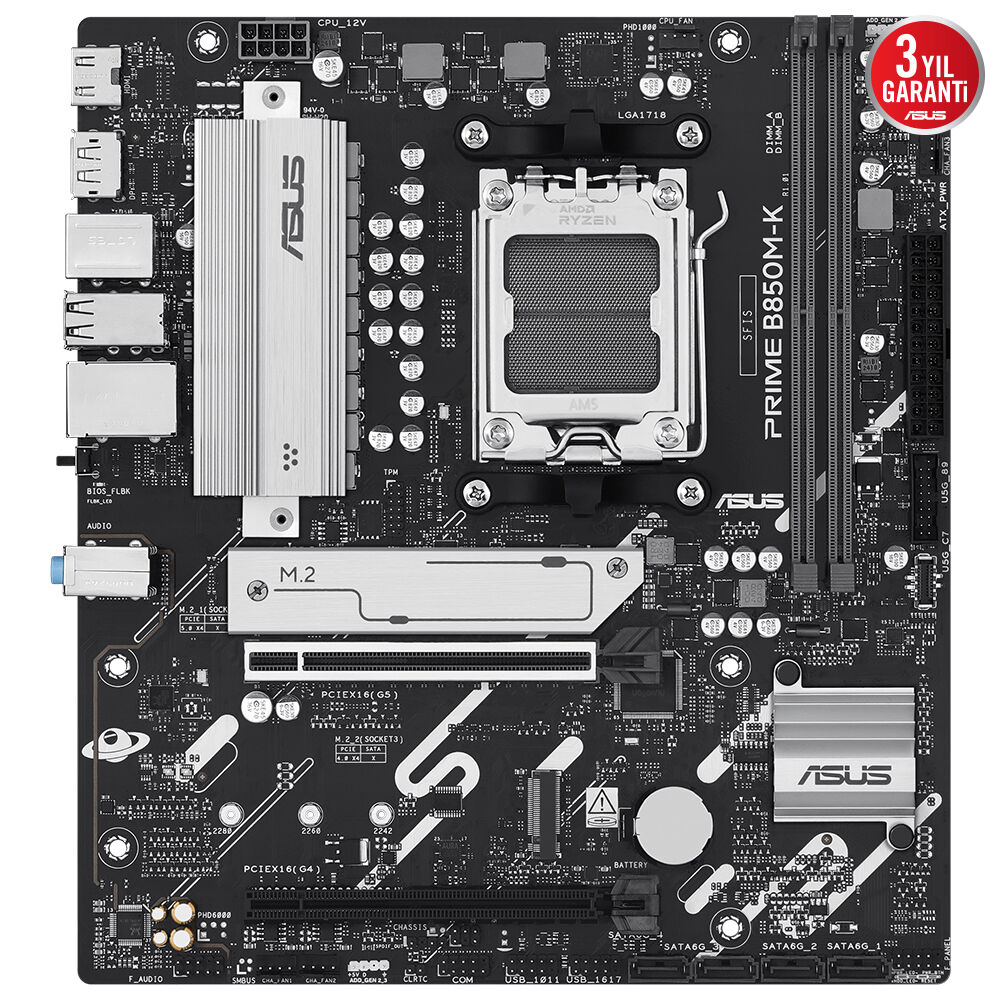 Asus%20Prıme%20B850m-k%204xddr5%20Hdmı+dp%202xm.2%20Am5%20Anakart