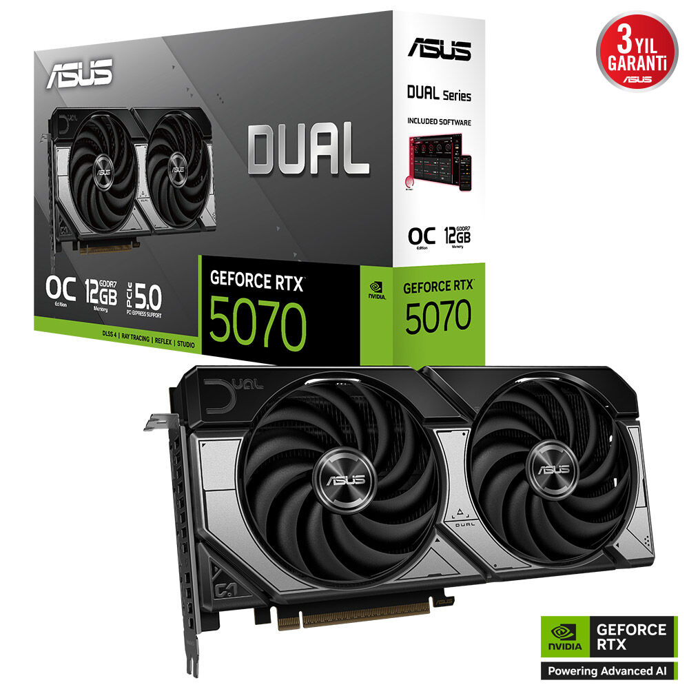 Asus%20Dual-rtx5070-o12g%20Rtx5070%2012gb%20Gddr7%20192bit%203xdp/1xhdmı