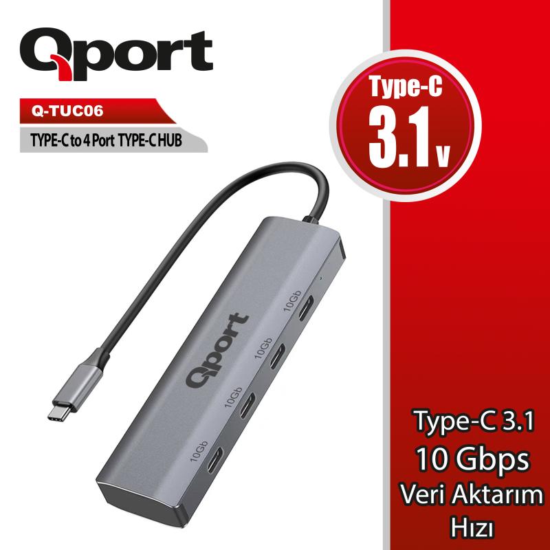 Qport%20Q-tuc06%204%20Port%20Type-c%20To%20Type-c%20Çoklayıcı