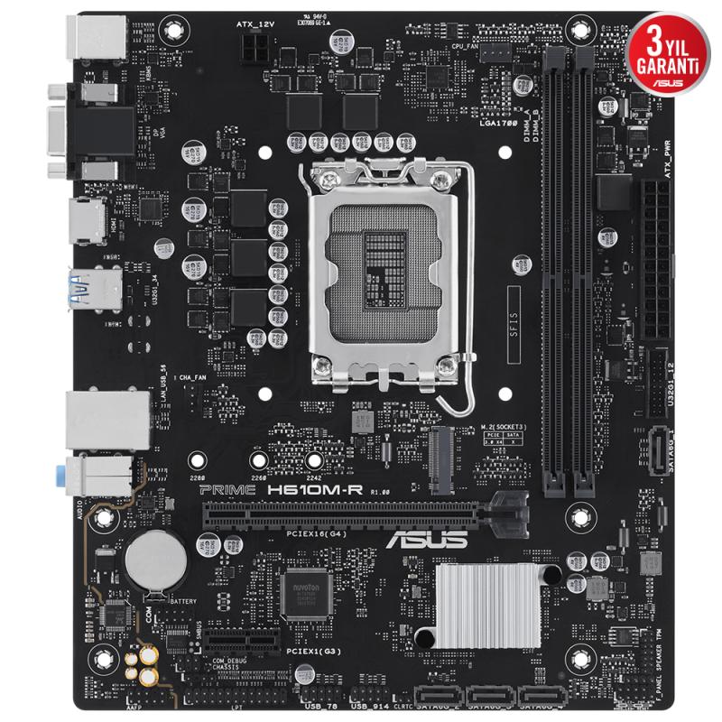 Asus%20Prıme%20H610m-r-sı%202xddr5%20Vga/hdmı/dp%201xm.2%201xglan%201700p%20Anakart